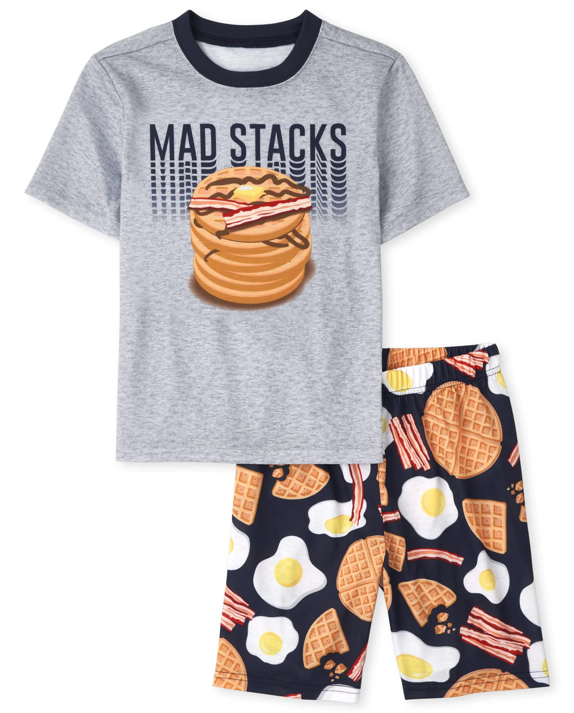 Boys Sleeve Top And Shorts 2 Piece Pajama Set
