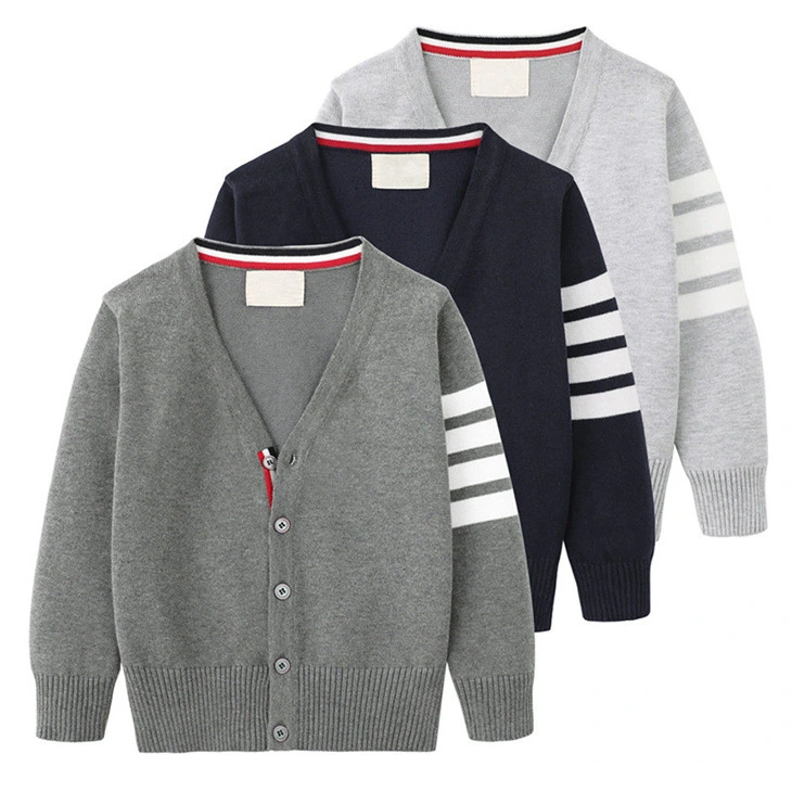 Children S Sports V Neck Knitted Cardigan Sweater