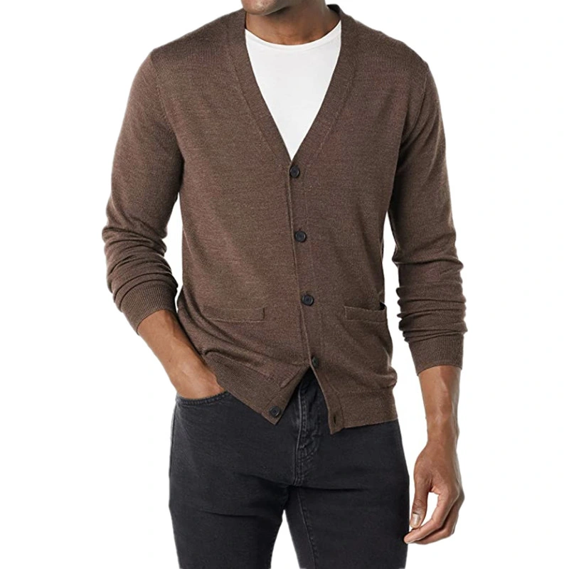 Men S Merino Wool Casual Cardigan Sweater
