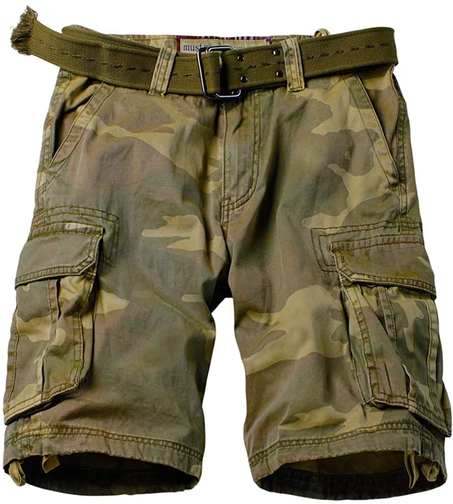 Mens Cargo Shorts Relaxed Fit Camo Short Outdoor Multi Pocket Cotton Work Casual Shorts
