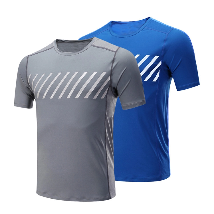 Mens Running Shirt Mesh Short Sleeve T-shirts Fitness Tight Tennis Soccer Jersey Gym Jogging Sportswear