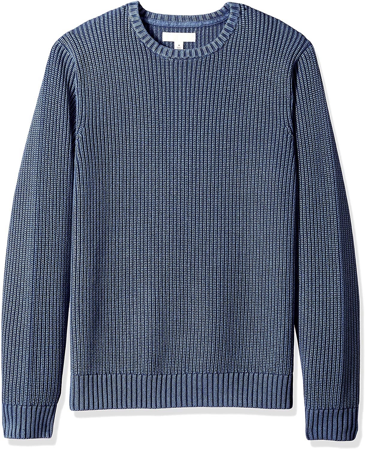 Mens Soft Cotton Rib Stitch Crewneck Sweater