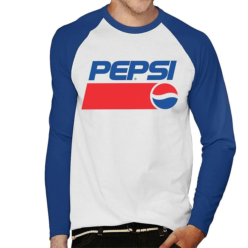 Retro Logo Men’s Baseball Long Sleeved T Shirt Pepsi Made In Bangladesh