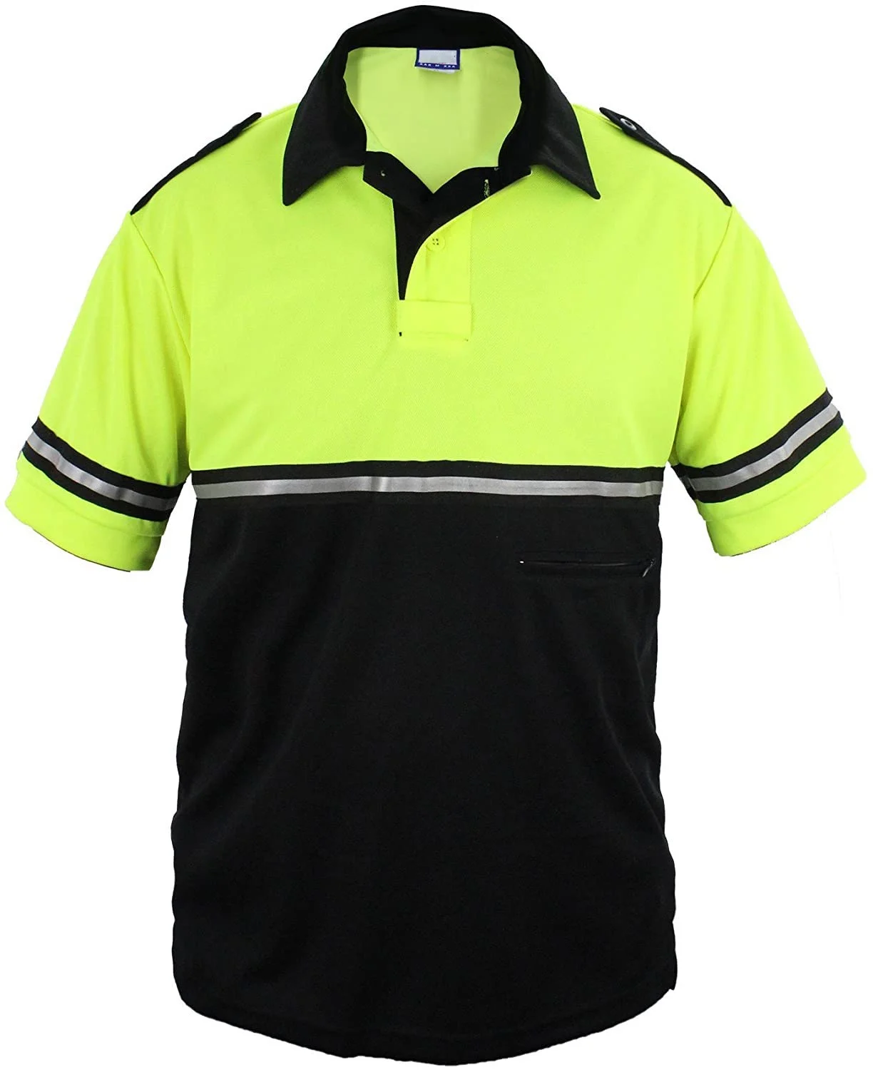 Two Tone Bike Patrol Shirt With Reflective Stripes And Zipper Pocket
