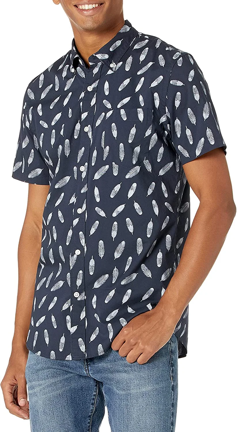 Wholesale Mens Slim Fit Short Sleeve Printed Poplin Shirt Manufacturers In Bangladesh Factory Supplier