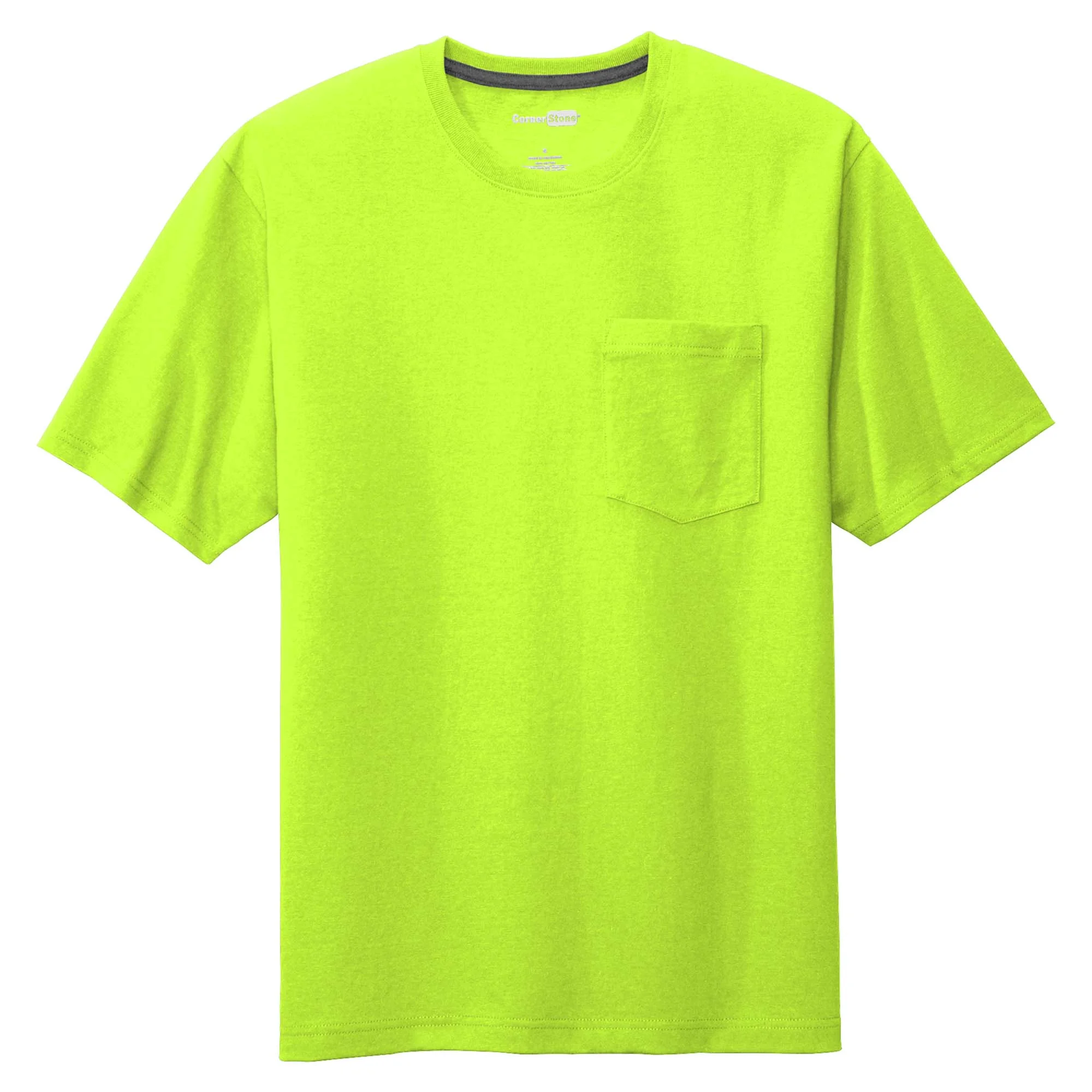 Wholesale Workwear Safety Green Pocket Tee Shirt Manufacturers In Bangladesh Factory Supplier