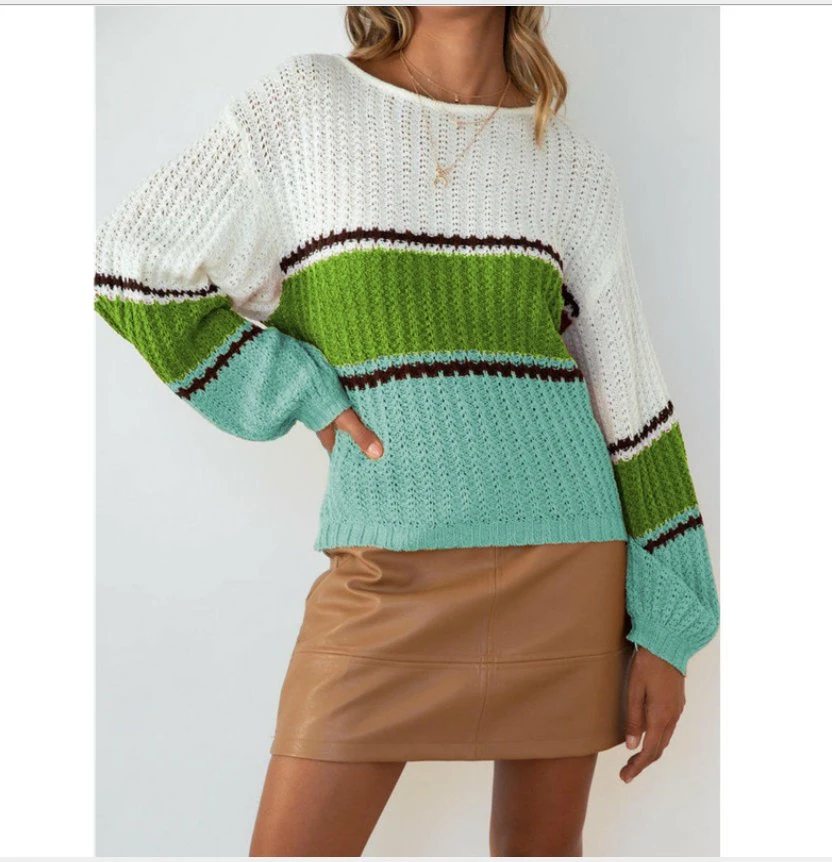 Ladies Hollow Loose Stitching Knitted Sweater from Bangladesh