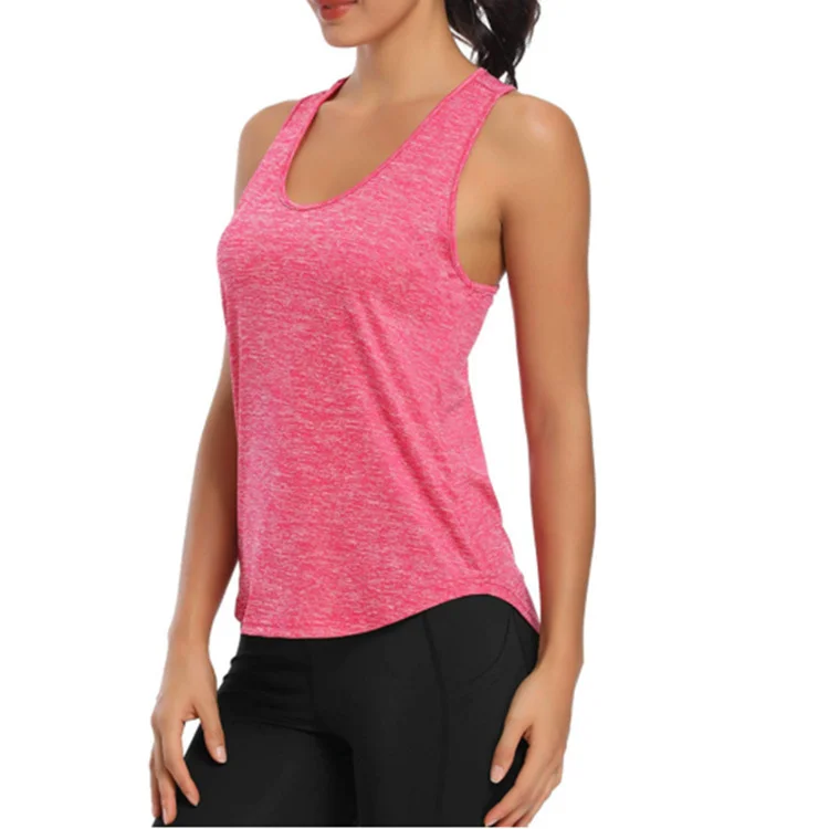 Womens Outdoor Fitness Training Quick Drying Solid Color Yoga Vest