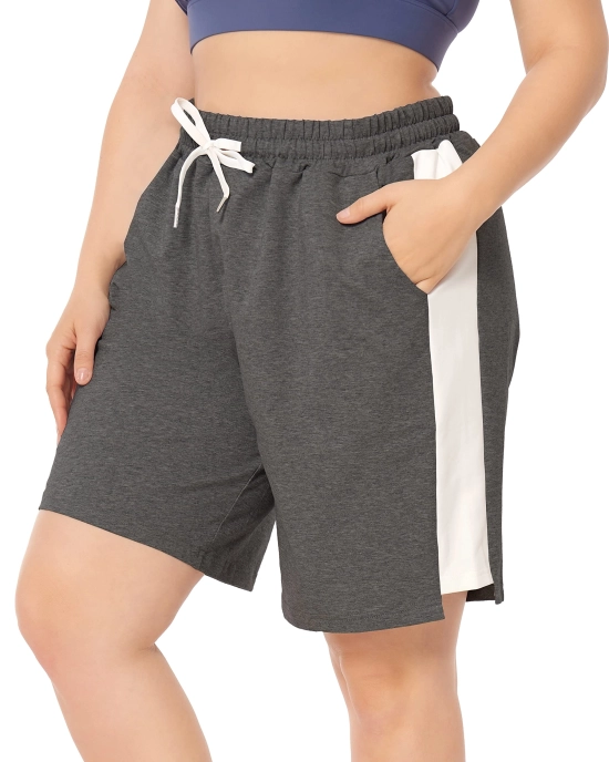 Womens Plus Size Casual Athletic Shorts Lounge Yoga Pajama Sweat Walking Shorts Workout Activewear