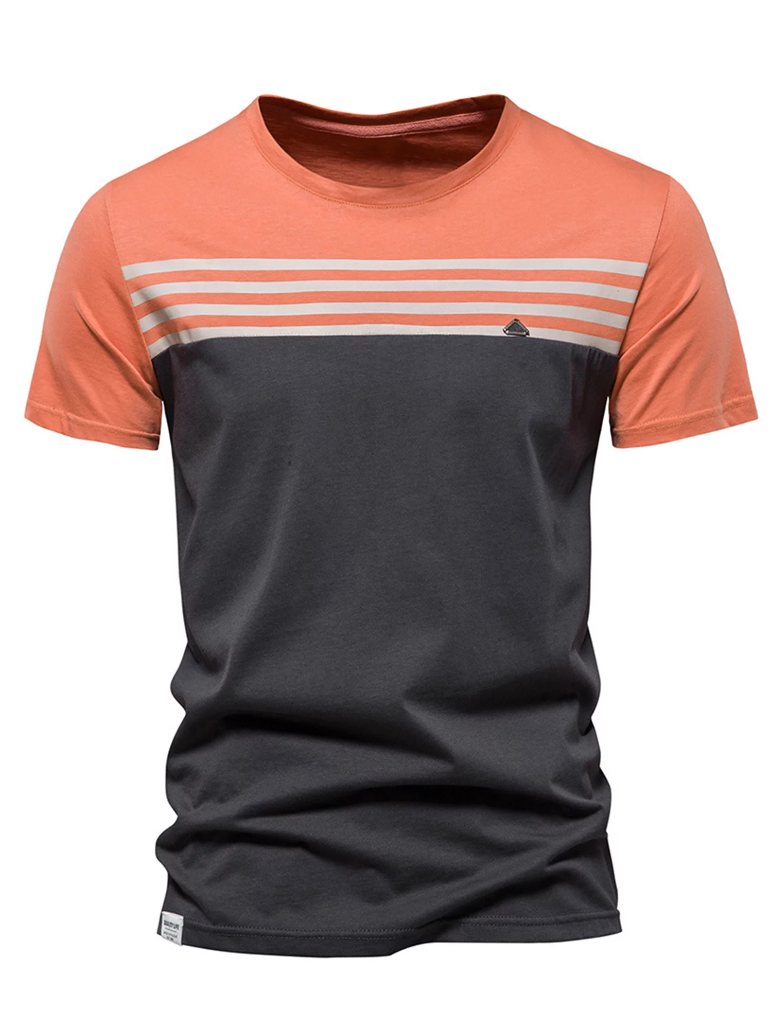 Casual Short Sleeve T Shirt Stripe Print Tee Shirt Breathable Tops Beach Summer Shirts For Men