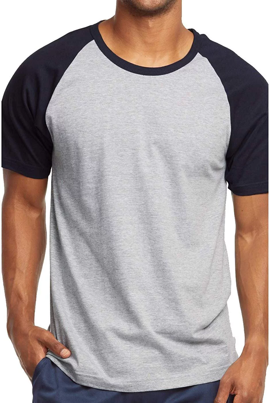 Mens Casual Short Sleeve Plain Baseball Cotton T Shirts