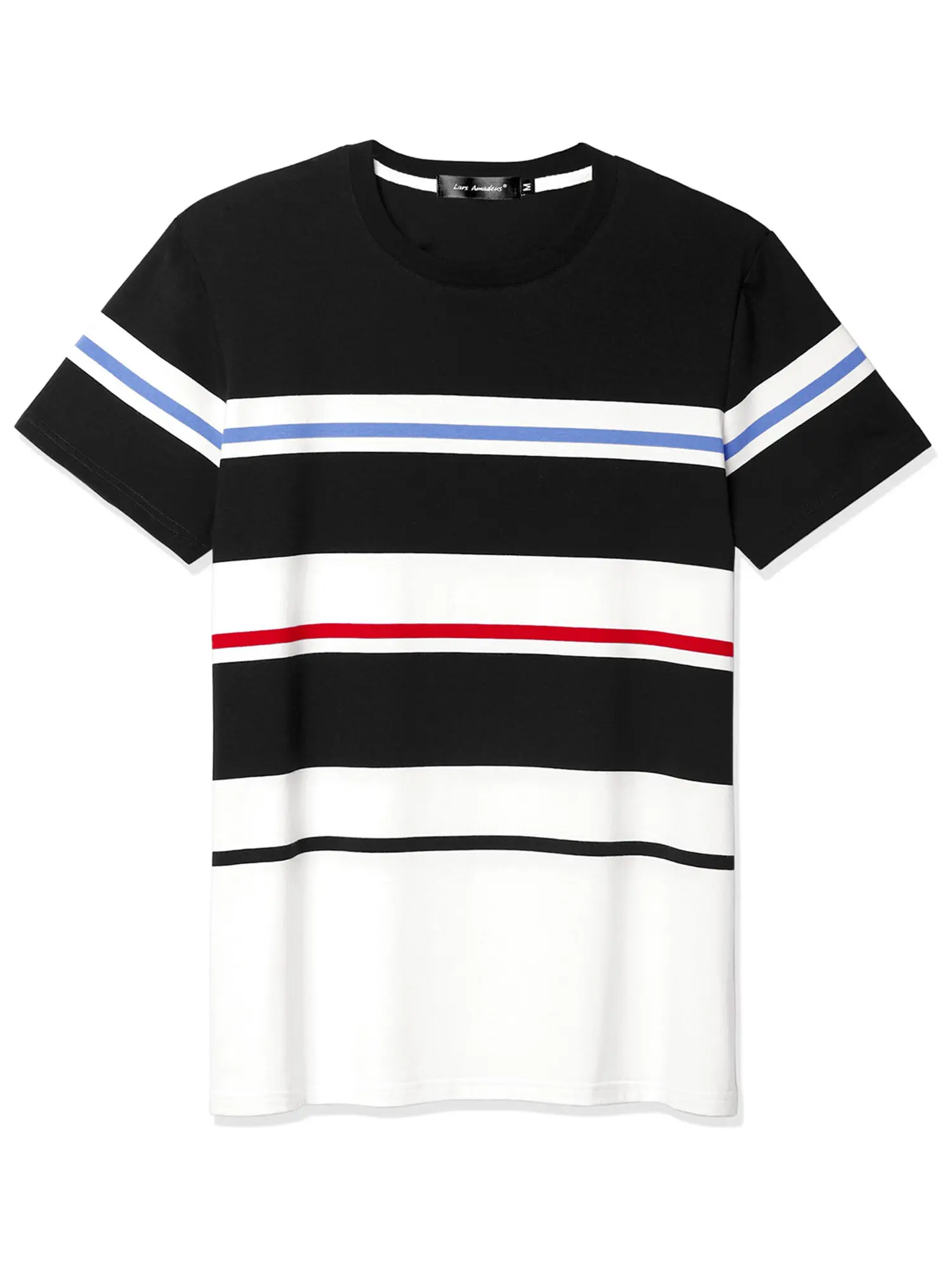Men's Color Block Striped Crew Neck T Shirt