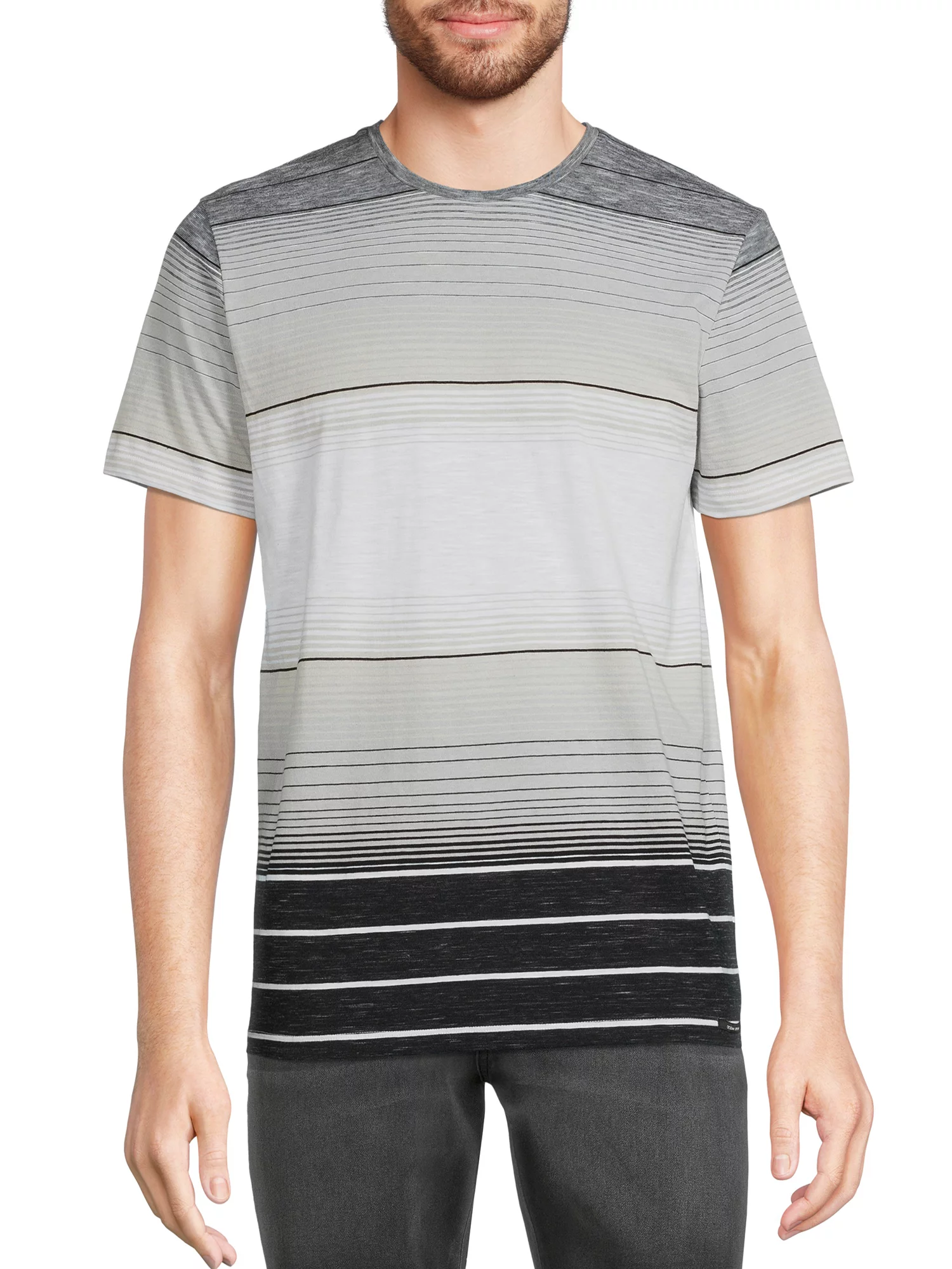 Men's Striped T Shirt With Short Sleeves