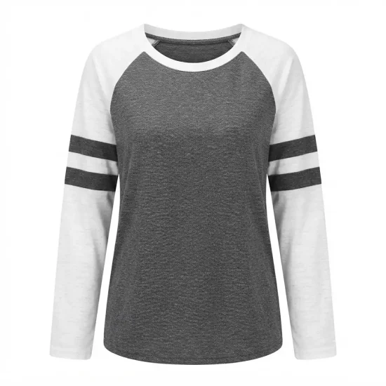 Women Stripe Splice Crew Neck T Shirt Manufacturer Bangladesh
