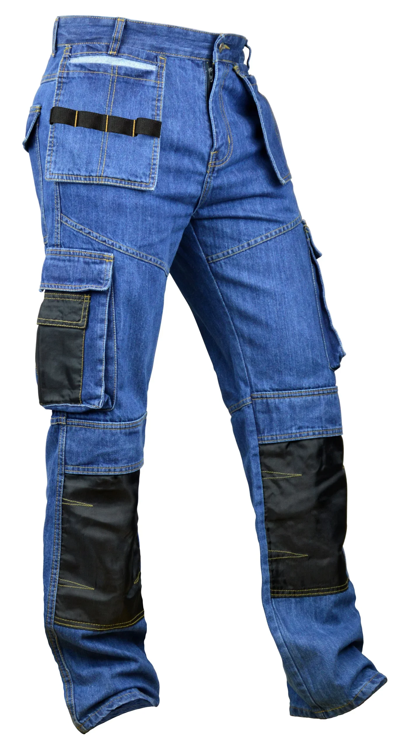 Men Denim Workwear Pant Cordura Knee Reinforcement Work Trouser