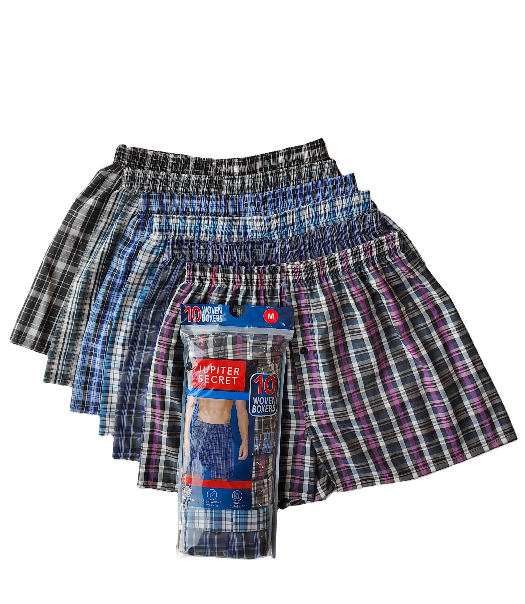 Mens Boxers Shorts Men Multi Check Patterns Trunks Woven Boxer