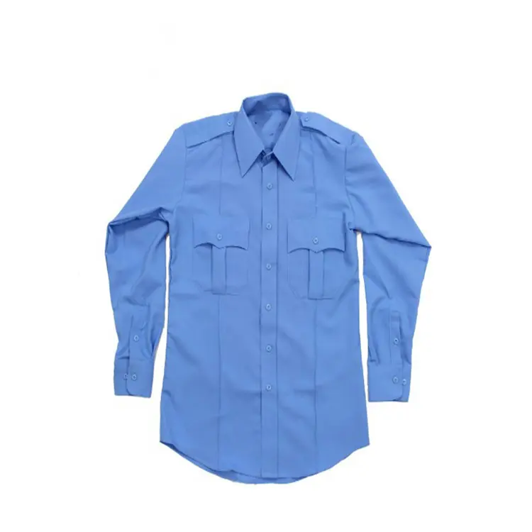 Polyester Cotton Long Sleeve Security Guard Uniform Men Shirt