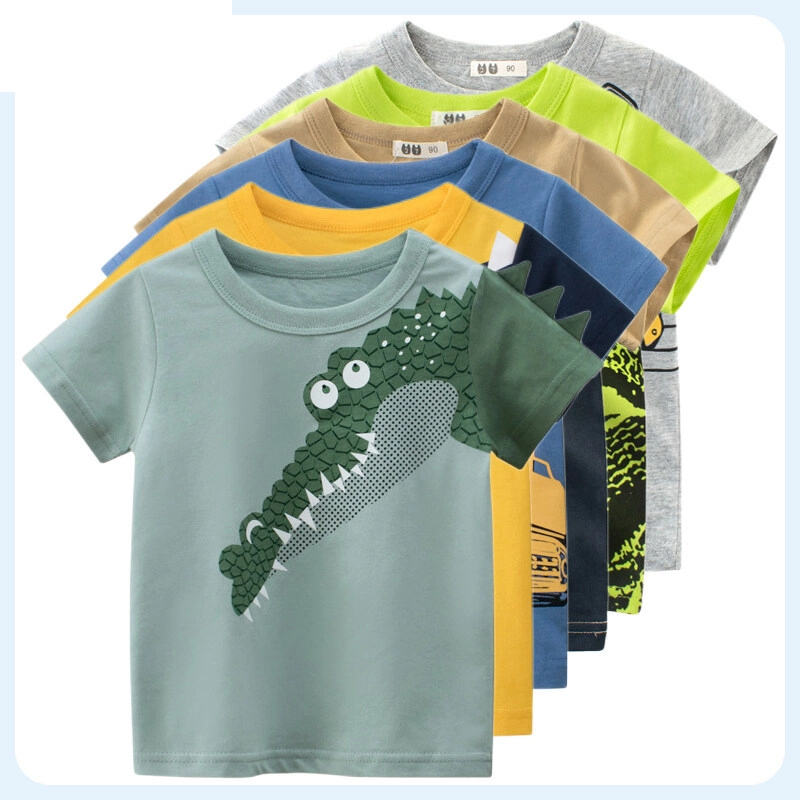 thumbnail image 2 of Toddler Boys Dinosaur & Construction Shirt - Cotton T-Shirt With Trucks & Excavators 2 of 12