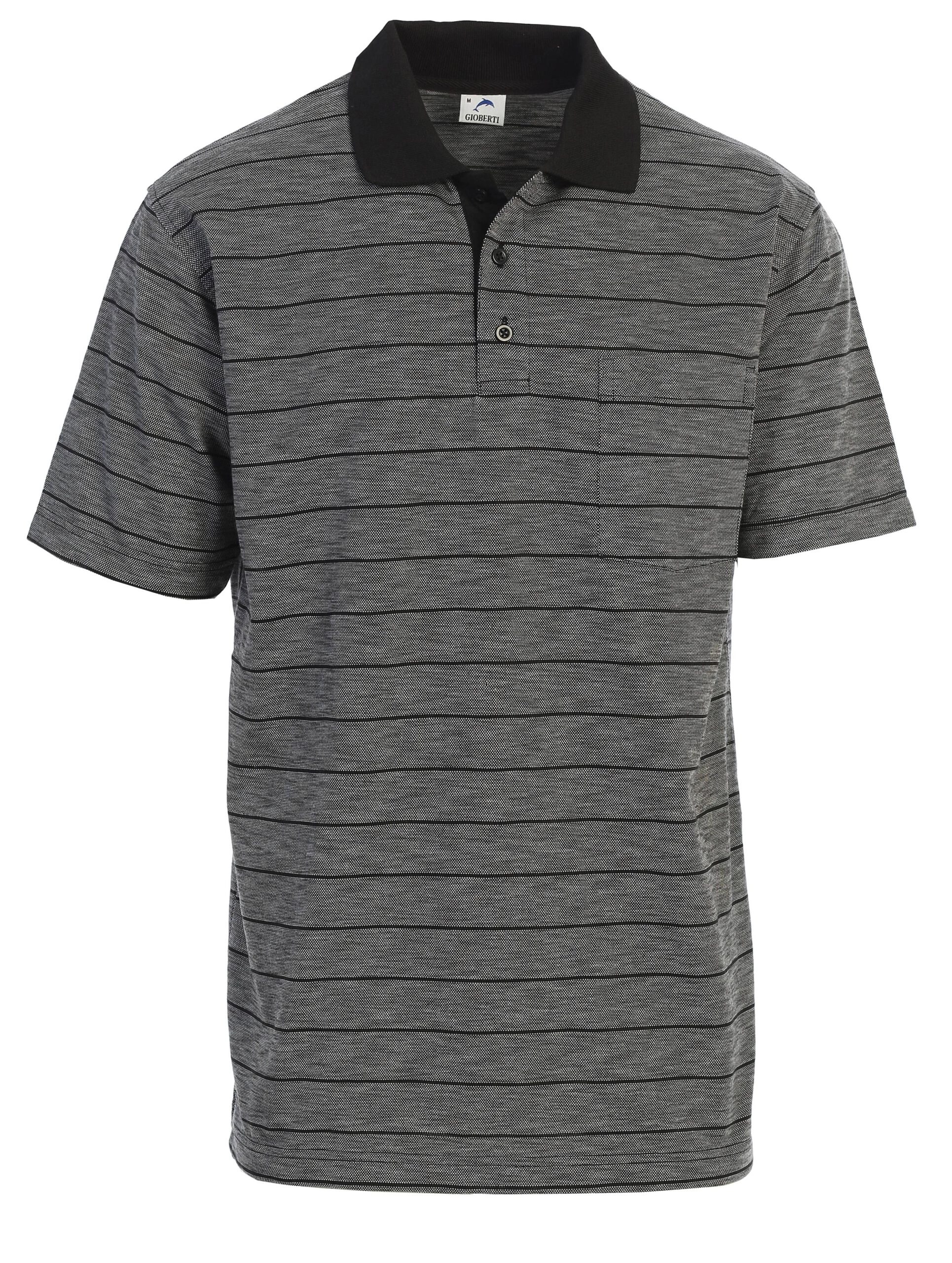 Mens Awning Stripe Polo Shirt Regular Fit Yarn Dye