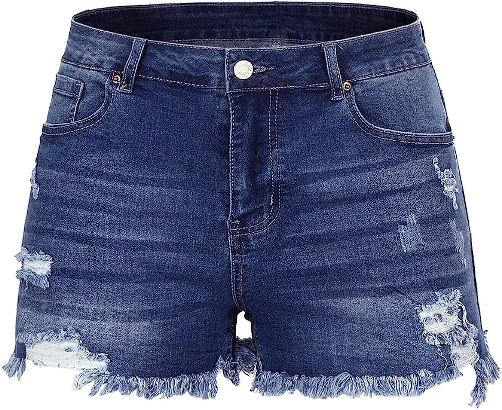 Women Mid Rise Ripped Jeans Shorts From Bangladesh Garments Factory