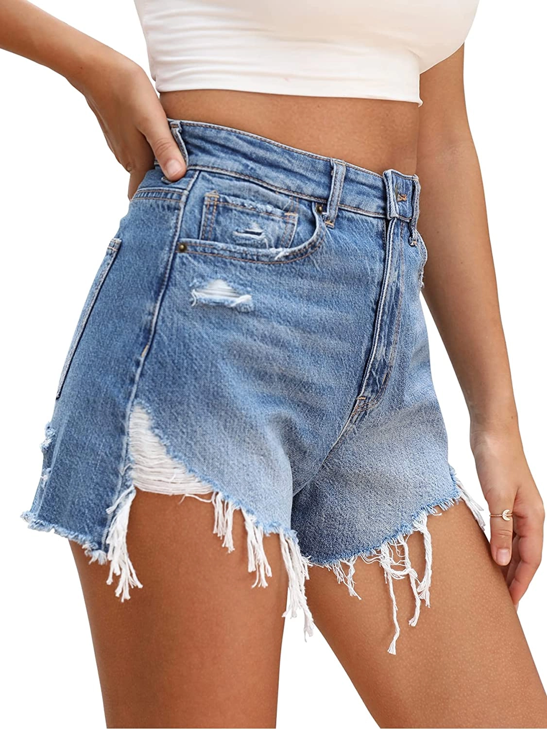 Womens High Waisted Jeans Shorts From Bangladesh Garments Factory