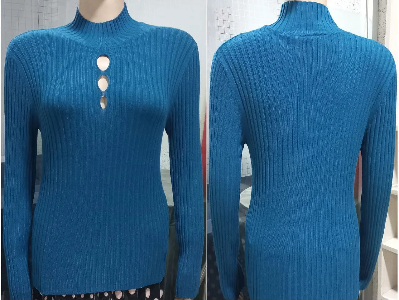Mock Neck Long Sleeve Sweater From Bangladesh Knitwear Factory