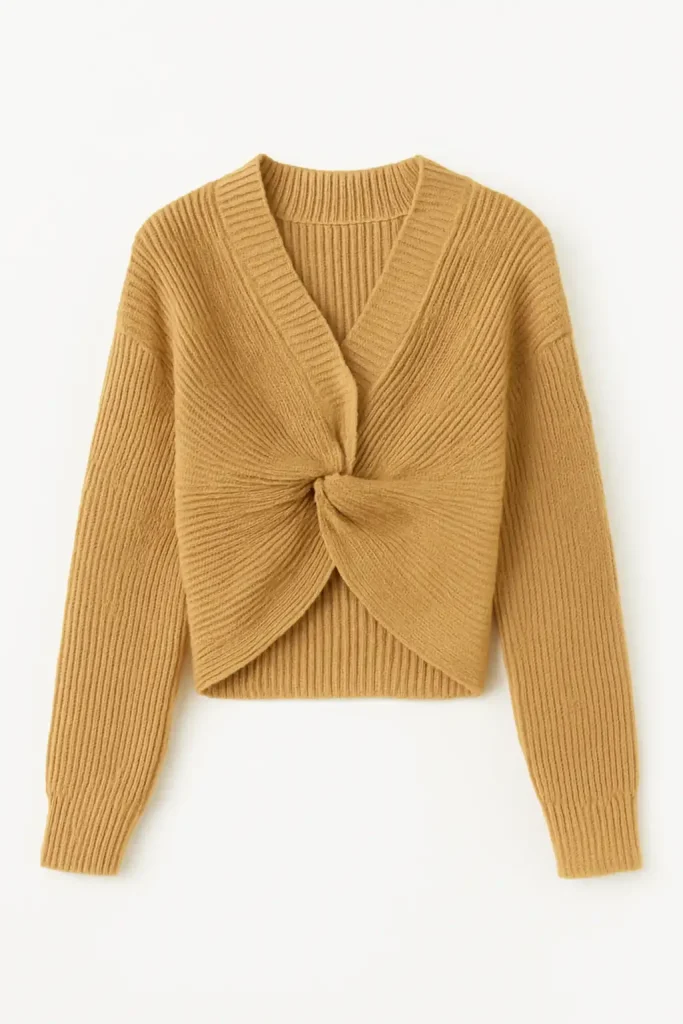 Casual Plain Pullover V Neck Womens Knitwear Sweater Manufacturer 683x1024