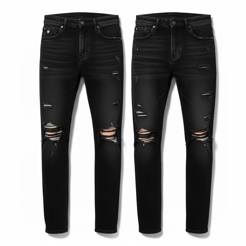 Black Ripped Jeans | OEM for American & European Fashion Labels