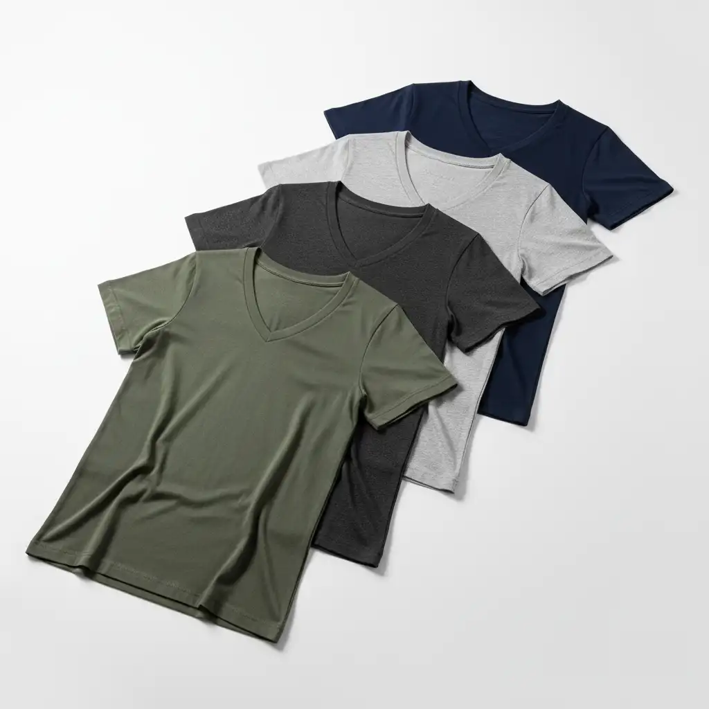 Economical v-neck T-shirts Manufacturing for USA Importers