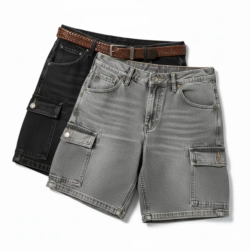 Mens Denim Cargo Shorts | USA & European Exporters