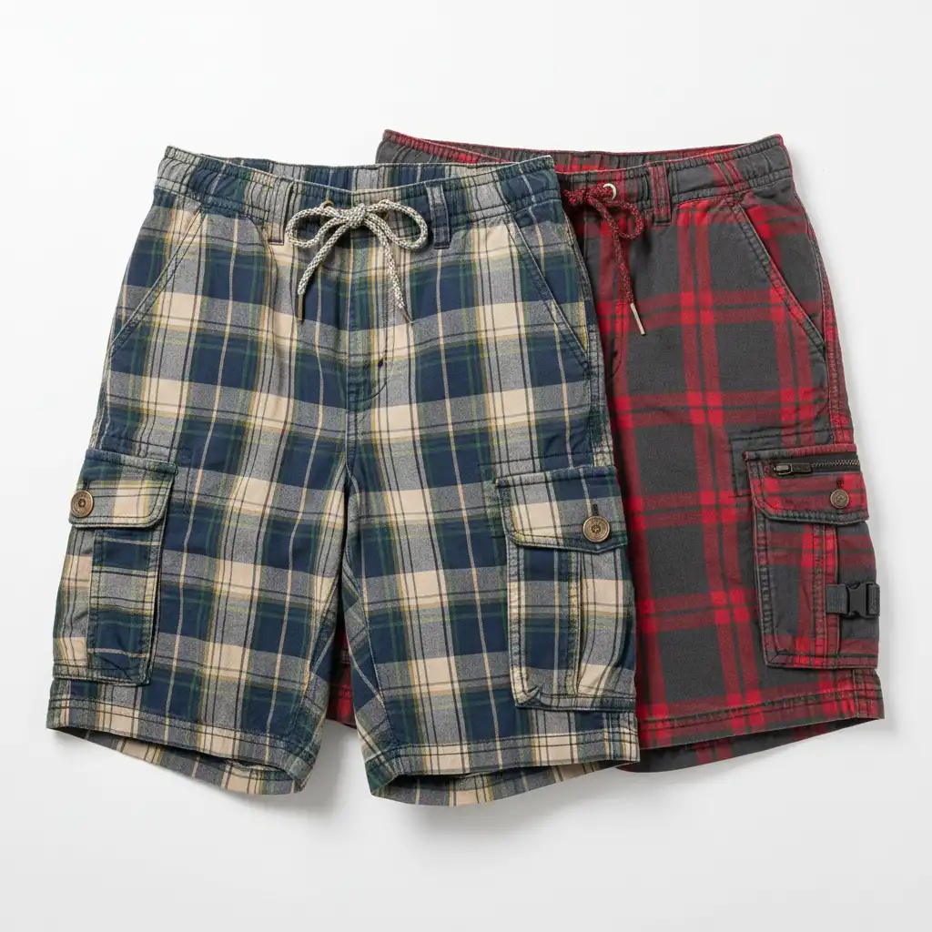 Plaid Cargo Shorts | Wholesale for European & USA Buyers