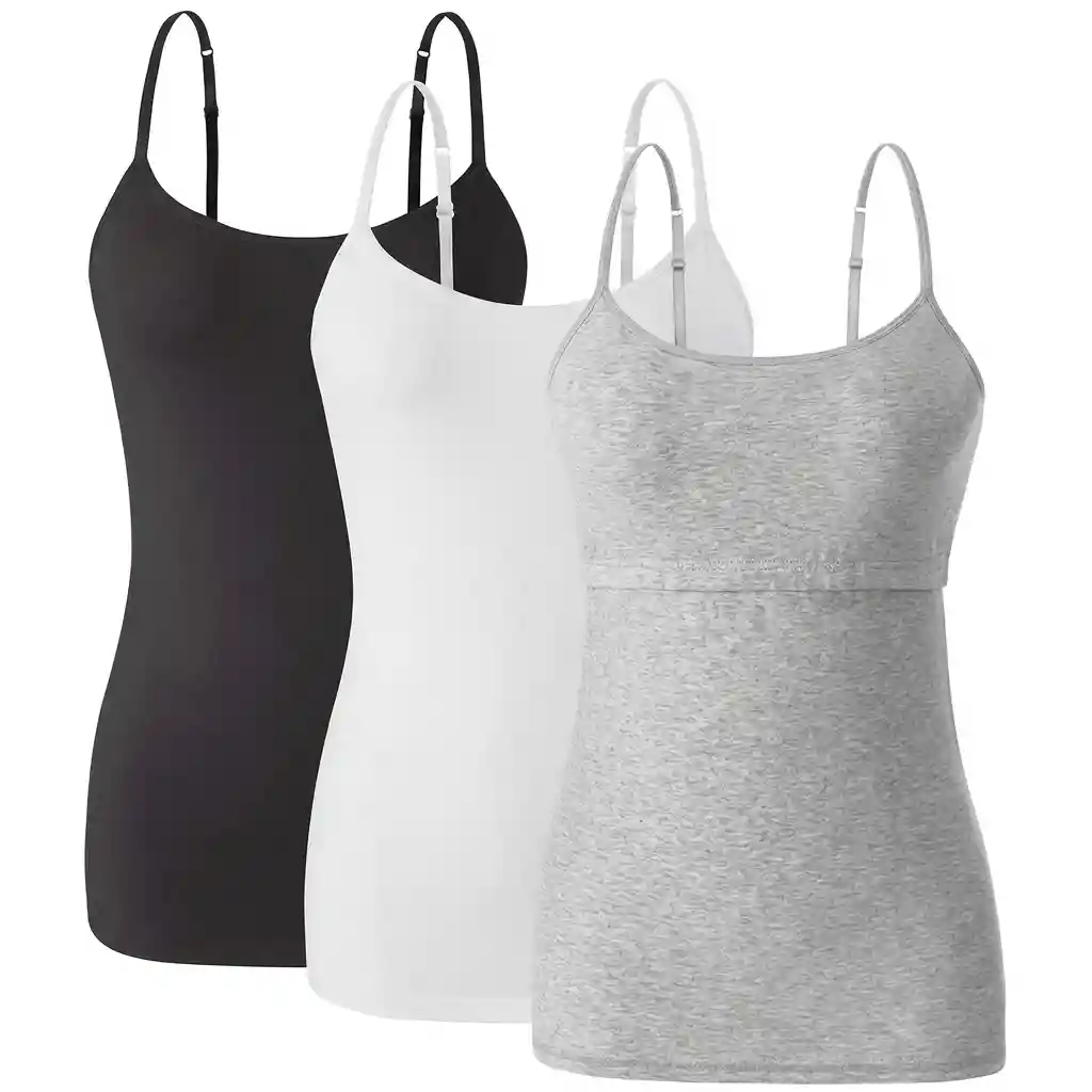 Cotton Undershirts Adjustable Spaghetti Strap Tank Tops