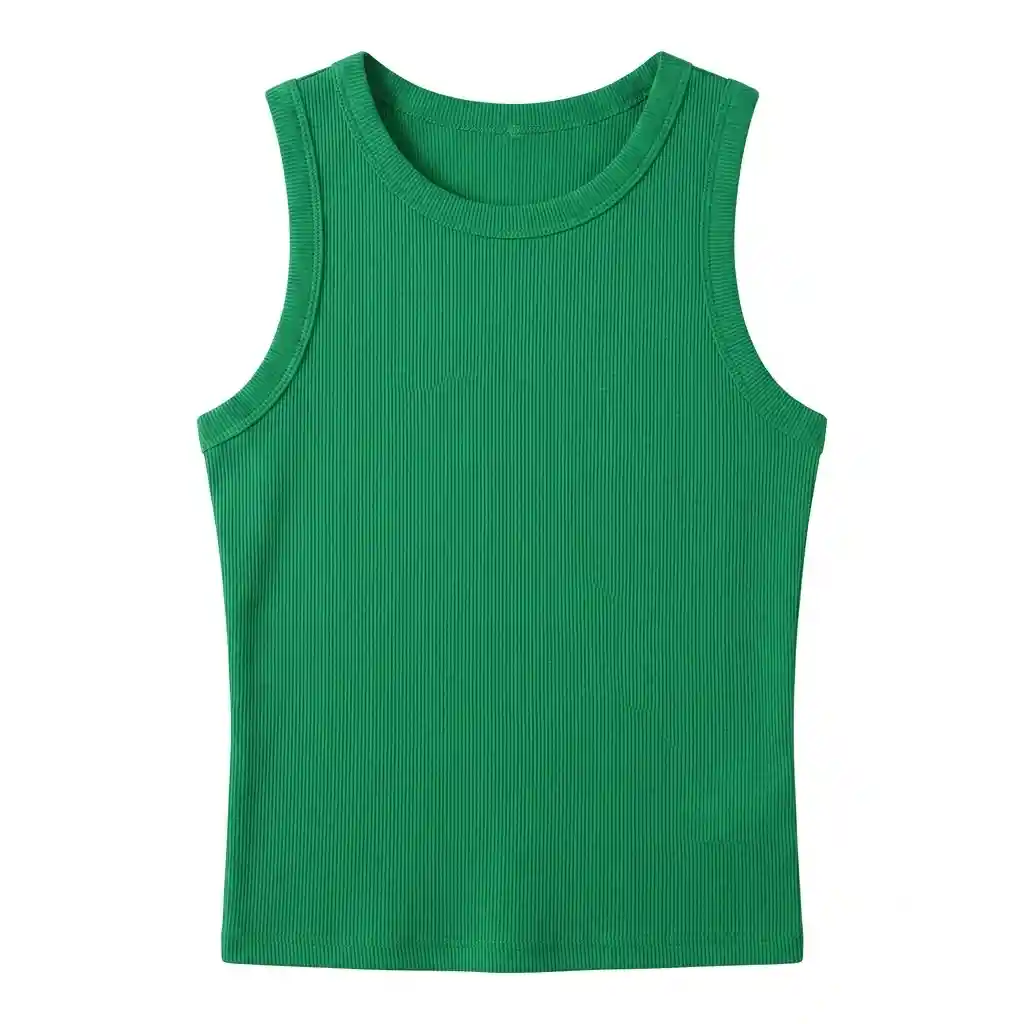 Womens Sleeveless High Neck Ribbed Tank Tops