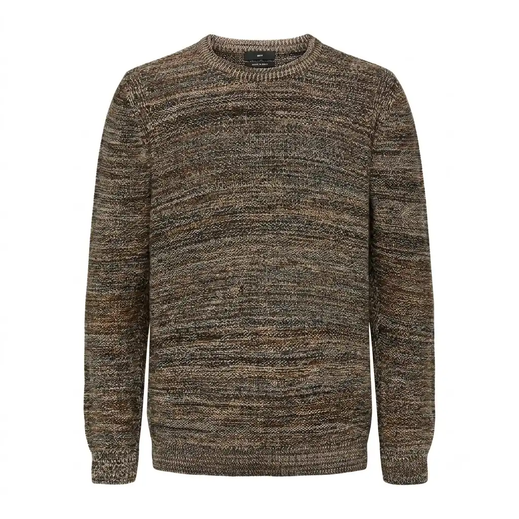 SiATEX Bangladesh - Men’s Brown Space Dye Knit Crew Neck Jumper Men’s Brown Space Dye Knit Crew Neck Jumper
