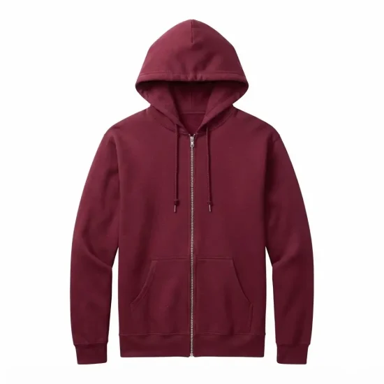 Men's Burgundy Full Zip Hoodie &ndash; Bangladesh Manufacturer