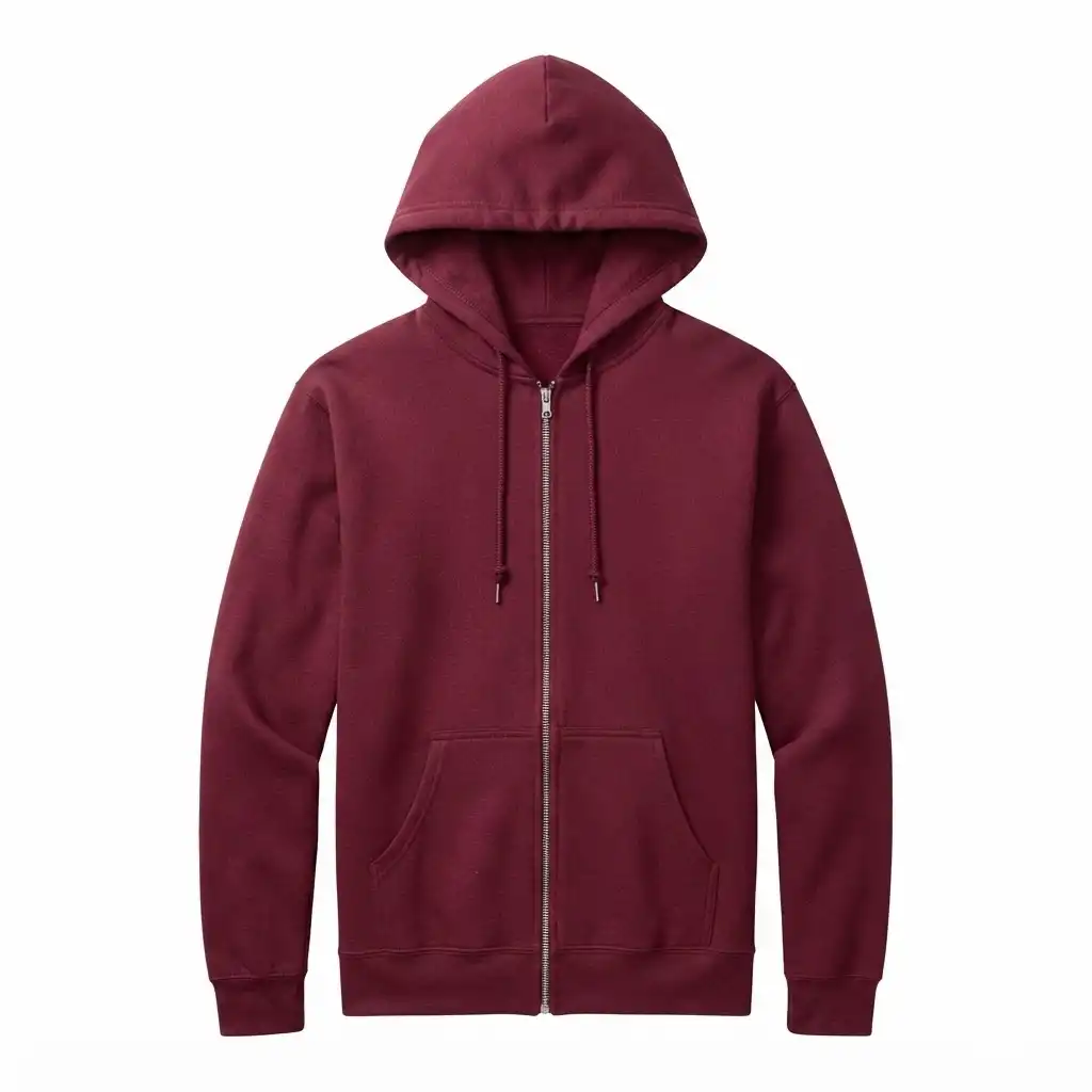 Men's Burgundy Full Zip Hoodie &ndash; Bangladesh Manufacturer