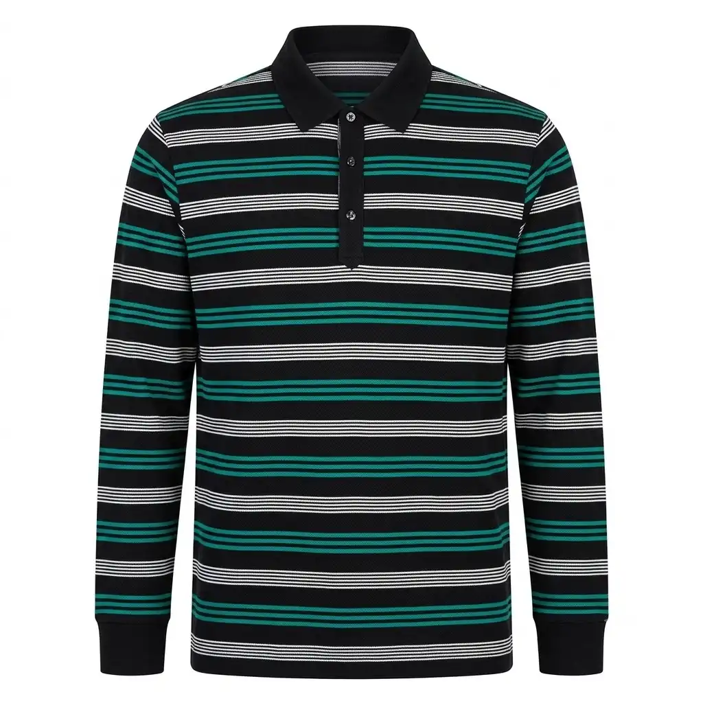 SiATEX Bangladesh - Striped Long Sleeve Polo Manufacturer Bangladesh | Bulk Striped Long Sleeve Polo Manufacturer Bangladesh | Bulk
